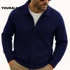 cardigan pour hommes pull hommes harajuku patchwork coupe ajustée tricoté pull manteau d'extérieur femme mode décontracté automne streetwear