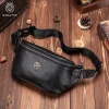 Sacs banane en cuir véritable pour hommes, sac de ceinture, sac de taille à la mode, sac à bandoulière pour entraînement, voyage, Camping, randonnée, marche