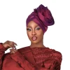Élégant grande fleur turban casquette pour femmes élastique africain dame bandeau islamique chapeaux bonnet chapeau turbante mujer