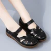 sandales d'Été confortables pour femme, chaussures rondes creuses, parka, semelle de plage souple