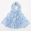 foulard hijab en coton modal de qualité supérieure, long, uni, tissu respirant, bandeau en jersey doux, mode unie, enveloppe de tête en bambou