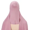 une pièce enveloppement instantané hijab côtelé jersey foulards hijab instantané mode hijab musulman avec capuchon de couverture complète