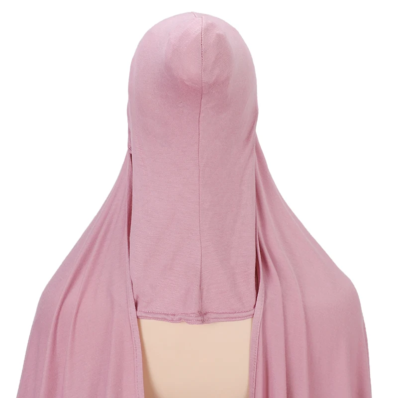 une pièce enveloppement instantané hijab côtelé jersey foulards hijab instantané mode hijab musulman avec capuchon de couverture complète