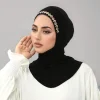 musulman ethnique instantané hijab diamants shwal femmes écharpe islamique turban arabe khimar mode plaine ramadan chapeaux amira niqab