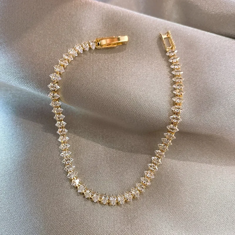 Bracelets de luxe en cristal romain pour femmes, chaîne géométrique, tendance, gothique, strass complets, Marquise, bijoux cadeau de mariage Bracelets de luxe en cristal romain pour femmes, chaîne géométrique, tendance, gothique, strass complets, Marquise, bijoux cadeau de mariage