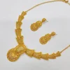 ensemble de bijoux pour femmes, plaqué or 24 carats, 2 pièces, avec bracelet, boucles d'oreilles, collier, bague de jamila dubai, alliage de cuivre, design traditionnel