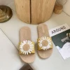 pantoufles plates élégantes à fleurs en pvc, tongs de style bohème, chaussures de plage antidérapantes, sandales d'extérieur