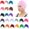 Bonnet turban plissé Hijab pour femmes musulmanes indiennes, casquettes chimio, sous-écharpe, perte de cheveux, chapeaux de cancer, enveloppement de sauna, couvertures d&rsquo;écharpe