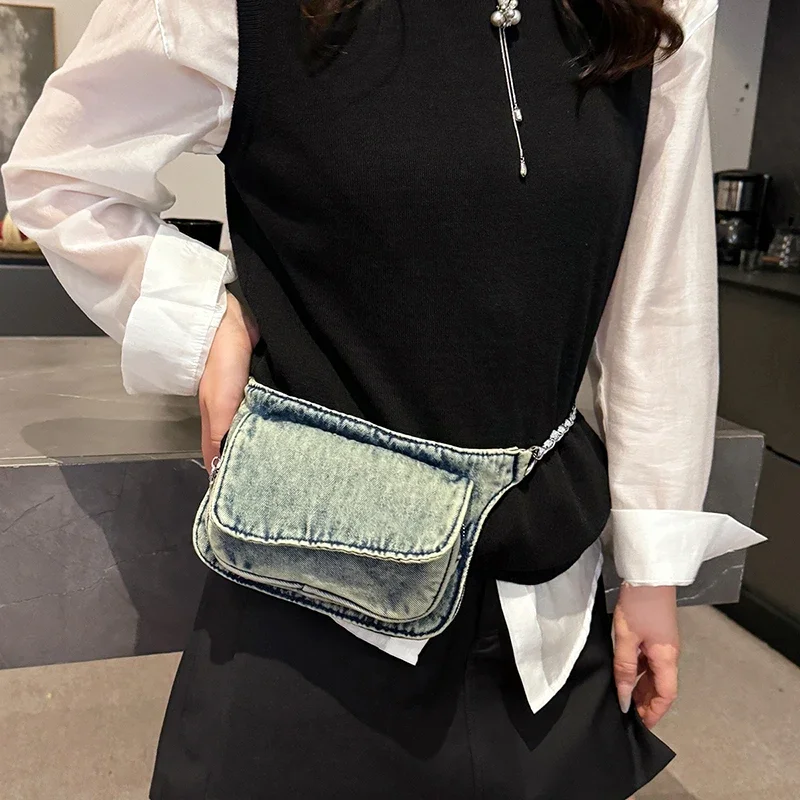 Sacs de ceinture en toile décontractés pour femmes, sac banane à la mode, sac de taille banane, sac à main de hanche de styliste, sac de poitrine à bandoulière