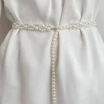 New 100cm Pearl Waist Chains Waist Accessory Temperament Elegant Body Jewelry Versatile Pearl Belt Girls Dress Strap