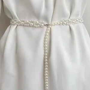 New 100cm Pearl Waist Chains Waist Accessory Temperament Elegant Body Jewelry Versatile Pearl Belt Girls Dress Strap