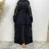 Abaya ouvert femmes Robe musulmane dentelle broderie turc Kimono Cardigan Robe caftan Caftan Islam vêtements dubaï Kebaya Jalabiya