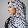 Écharpe hijab en jersey imprimé à carreaux de luxe, châle musulman long, uni, doux, turban, cravate, bandeau africain pour femmes, 70x180cm