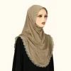 Luxe brodé dentelle Style ethnique écharpe Bandana mince Hijab écharpe malaisienne longue Tudung femme