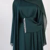 Ramadan musulman Abaya Nida robe noire avec chaîne de cristal ensembles islamiques élégants dubaï longue femme robes de soirée Caftan marocain