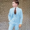 blazer slim fit beige trempé pour garçons, smoking de mariage, veste d'affaires formelle, glapants pour enfants, festival sur mesure, 3 pièces