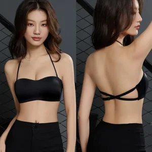 Soutien-gorge convertible en satin de qualité supérieure, style japonais, sans bretelles, col licou, vêtements polyvalents, lingerie confortable sans couture pour femmes CA S-XL MOYISU
