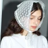 femmes style campagnard français dentelle maille triangle écharpe printemps été floral cheveux écharpe élégant bandeau bohème cheveux accessoires