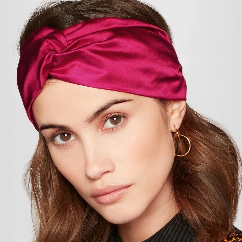 Turban torsadé en soie Pure, bandeau de styliste en soie de mûrier 100, bandeau élastique de luxe en soie pour femmes, Bandana bohème