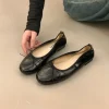 ballerines peu profondes pour femmes, chaussures de danse à bout rond, à la mode, avec nœud papillon, à enfiler, nouvelle collection 2025