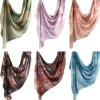 foulard de luxe de style ethnique floral, bandana aquarelle, hijab, imprimé écossais, foulard fin pour femme