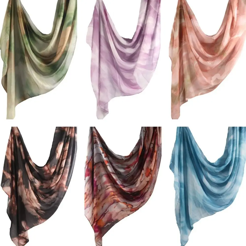 foulard de luxe de style ethnique floral, bandana aquarelle, hijab, imprimé écossais, foulard fin pour femme