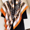 foulard de tête carré en soie pour femmes, marque de luxe, 90x90cm, bandana en satin, foulard doux, hijab, foulards pour cheveux pour dames
