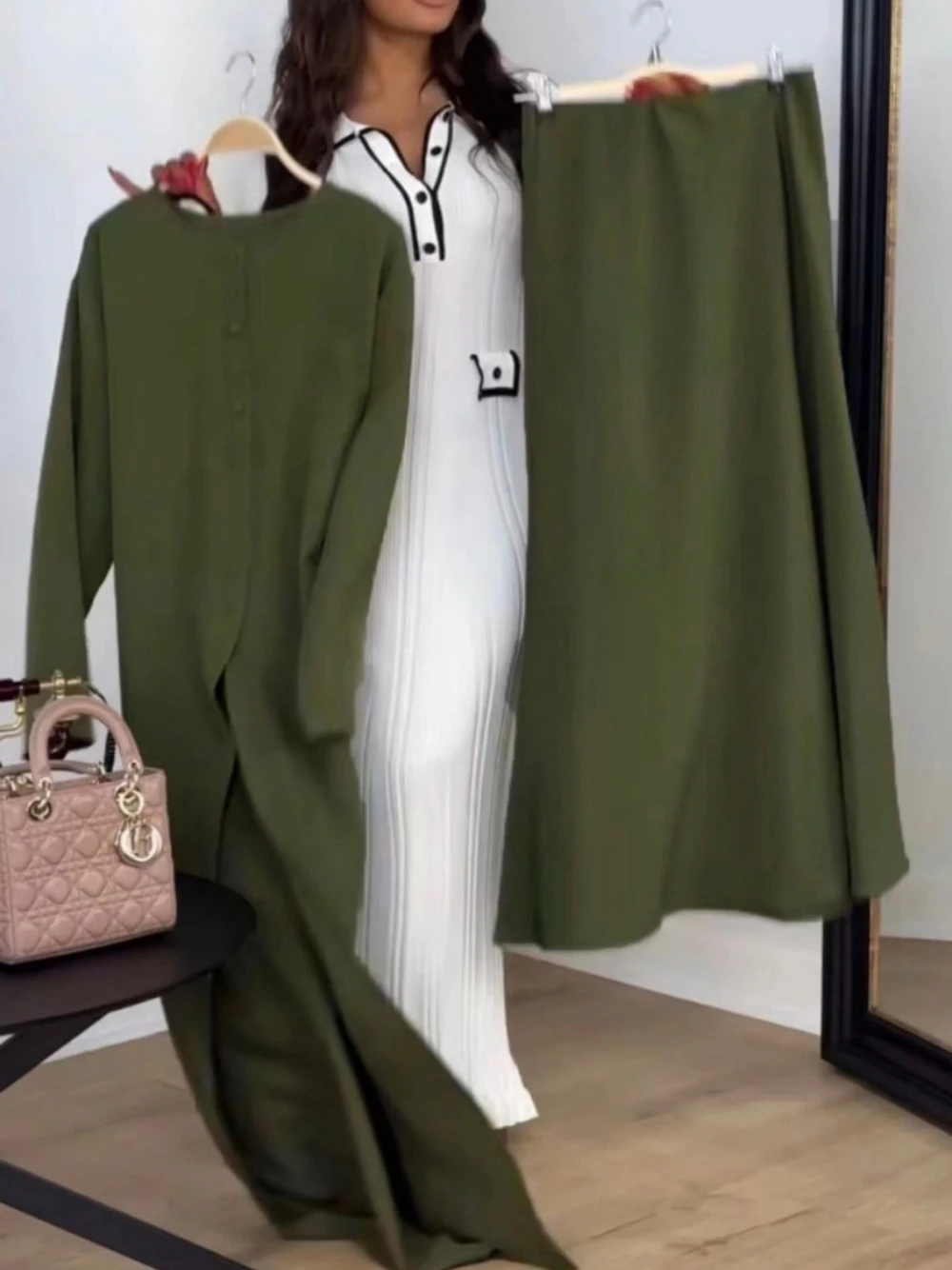 robe de soirée en satin pour femmes musulmanes, col rond, simple, 2 pièces, abaya modeste, caftan, nouvelle collection, robe de soirée formelle avec boutons