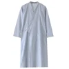 peignoir kimono japonais en gaze de coton pour hommes, chemise de nuit à manches longues et col en v, pyjama fin à lacets yukata, printemps et automne