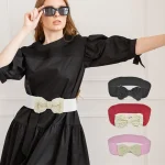 Ceintures élastiques à grand nœud papillon pour femmes, élégantes, large ceinture latérale, robe, manteau, vêtements, décoration exquise