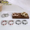 Breloques rondes en cristal or argent, ensemble de bijoux de mariage fins de luxe, boucles d&rsquo;oreilles, Bracelet, collier, bague, cadeau romantique pour femmes, nouvelle collection