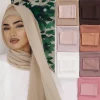 Écharpe en mousseline de soie assortie pour femme, sous-écharpe, châles, écharpe de tête, enveloppements de sauna, hijab, ensemble de 2 pièces