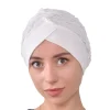 mode femmes à volants dentelle turban casquette élastique islamique femme couleur unie bandeau musulman foulard dame beanie casquettes
