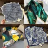 foulard en soie pour femmes, 70 × 70cm, petit foulard carré en satin imprimé, banderole assortie, bandana hijab féminin