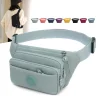 sacs de taille pour femmes, sac banane de loisirs en nylon de couleur unie pour filles, sac de poitrine à bandoulière avec ceinture, nouvelle collection 2024