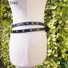 ceinture double cercle en cuir allongé pour femmes, chaîne de taille simple, n'importe quel nœud assorti, nouvelle collection printemps été