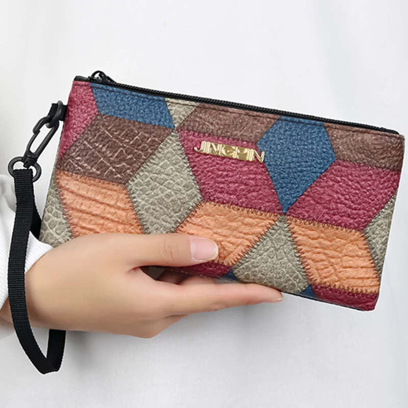 Sac de couleur neutre - sac à main tendance avec un design ethnique rétro multicolore - adapté au cadeau et aux occasions sociales