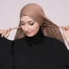 Hijab Instantané avec Casquette en Jersey de Mousseline de Soie pour Femme, Voile à la Mode Musulmane, Écharpe de Sauna, Islam Hijab Instantané avec Casquette en Jersey de Mousseline de Soie pour Femme, Voile à la Mode Musulmane, Écharpe de Sauna, Islam