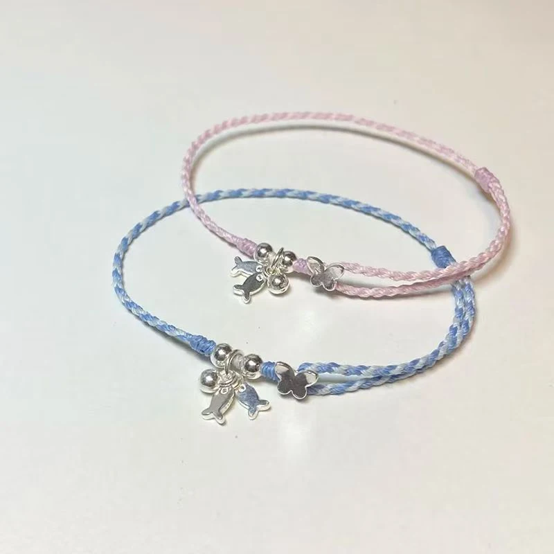 fish bracelet for women handmade woven colored rope boho wrap charm bracelet friendship popular jewelry