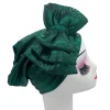 casquette turban femme élégante avec nœud multicouche africain prêt gele couvre chef dame bandeau bonnet or turbante mujer