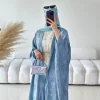 mode élégante dubaï turc abaya robe femmes musulmanes kimino robe abayas ouvert devant cardigan
