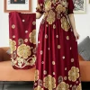 Abaya Dashiki à manches courtes pour femmes, robe maxi à imprimé floral africain, nouvelle collection été
