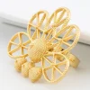 ensembles de bijoux de dubaï pour femmes, boucles d'oreilles géométriques couleur or, bague ajourée, accessoires de mariage de luxe africains, cadeaux d'anniversaire