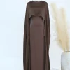 abaya musulman pour les femmes 2 pièces ensemble eid arabe longue robe châle robes abayas caftan islam jalabiya ramadan marocain dubaï robes