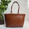 sacs à main femmes en cuir véritable sac à bandoulière tissage sac à provisions décontracté vintage grand fourre tout sac à main peau de vache croix sacs à main dame