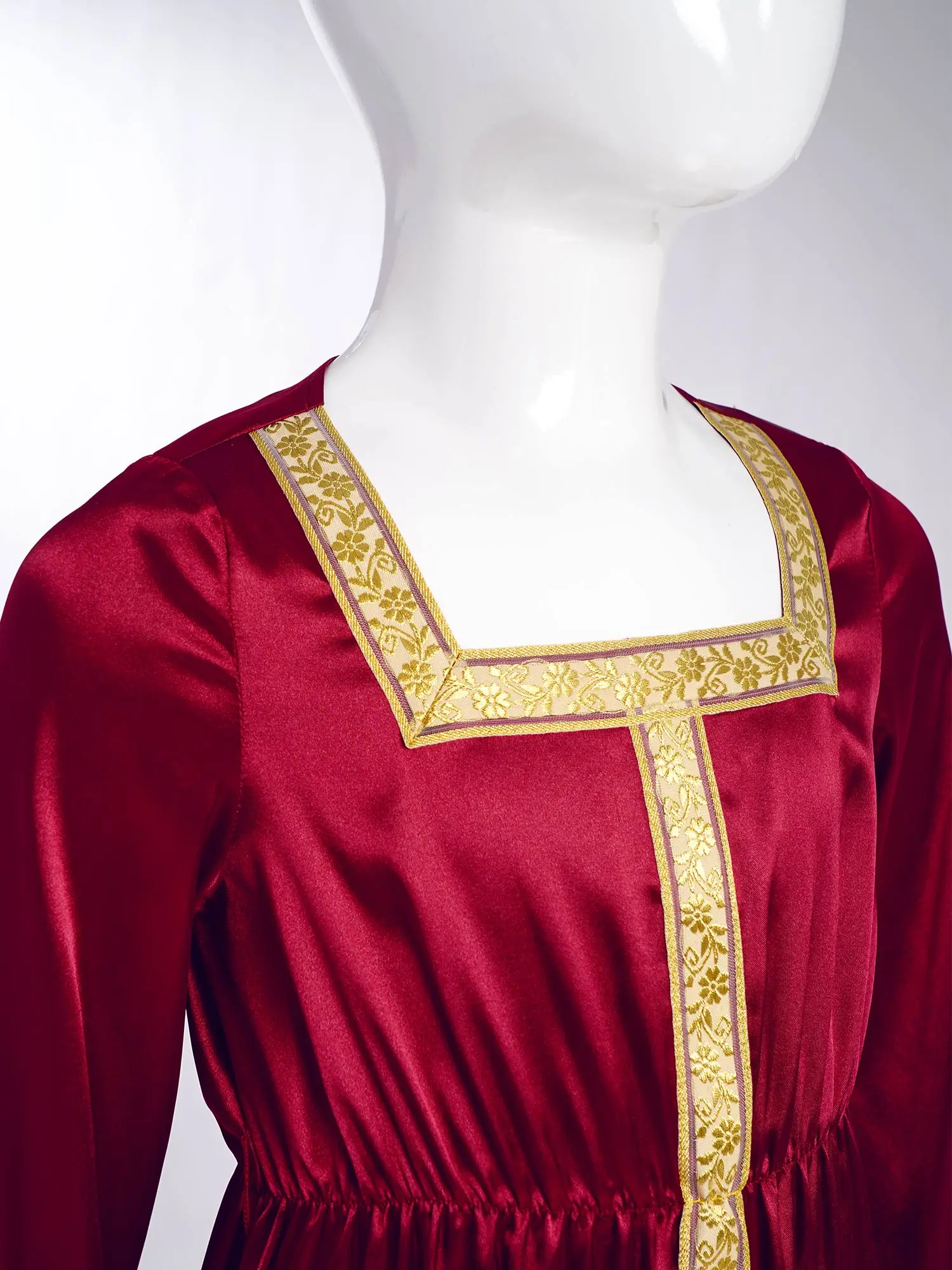 robes musulmanes abaya pour filles, manches 3/4, kaftan marocain abayas, robe maxi, jeu de rôle d'halloween, costume de mascarade de fête à thème