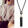 Élégant femme mode pendentif collier gland longue hiver pull chaîne collier femmes géométrique torsadé colliers bijoux cadeau
