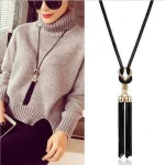 Élégant femme mode pendentif collier gland longue hiver pull chaîne collier femmes géométrique torsadé colliers bijoux cadeau