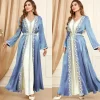 abaya – ensemble de robe intérieure brodée pour femmes musulmanes, 2 pièces, kaftan turc, robes de soirée, kimono arabe de dubaï, jalabiya