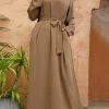 abaya robe longue musulmane avec poches pour femme, couleur unie, arabie saoudite, turquie, dubaï, nouvelle collection